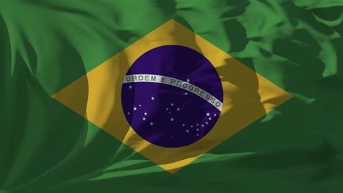Waving Brazilian Flag Seamless Loop Animation
