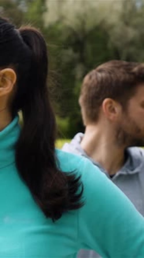 Sweaty Woman after Exercise Outdoors in Nature