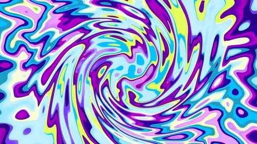 Vibrant Psychedelic Abstract Swirl Looping Background Animation