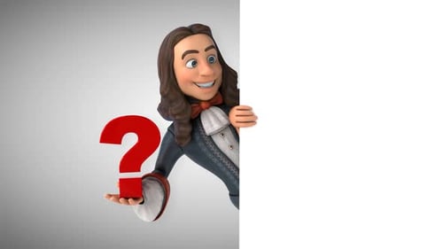 Animation 3D d'un homme de dessin animé en costume baroque historique