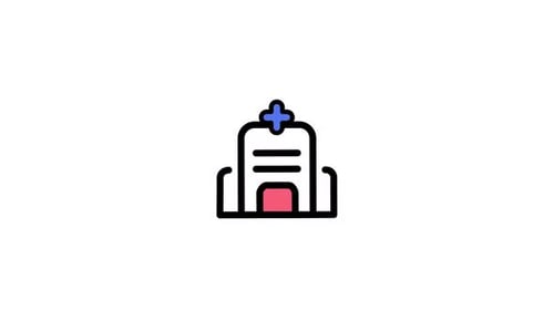 Animated Flat Design Hospital Icon Reveal