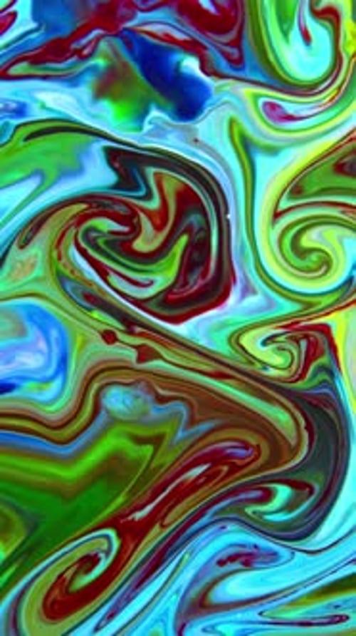 Swirling Fluid Abstract Colors in Vertical Motion