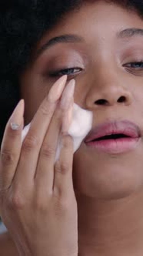 A Serene Portrait of a Woman with Closed Eyes Embracing Her Natural Beauty and Elegance