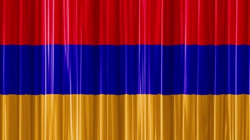 Armenian Flag Curtain Waving Seamless Loop Animation