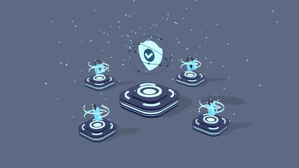 Animated Digital Network Security with Holographic Padlocks and Shield ...