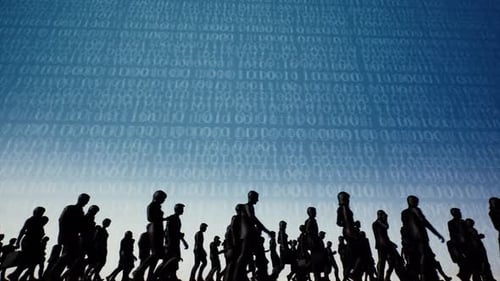 Binary Business Peoples Walking