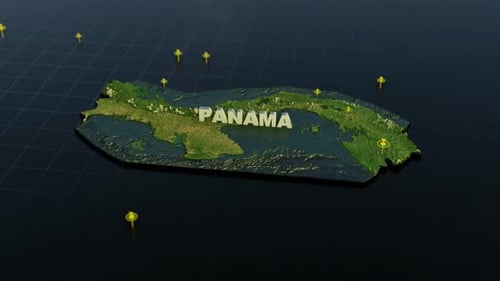 Mapa 3D de Panamá con animación