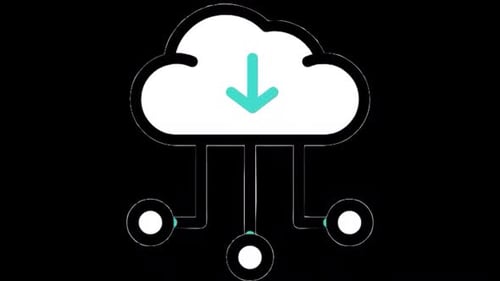 Animated Cloud Network Data Flow Icon Loop