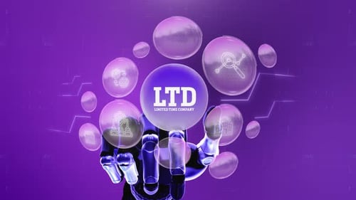 Modern Robotic Hand Reveals Content with Business Icons