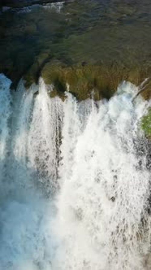 Scenic Waterfall Cascading Over Rocks. Interior British Columbia, Canada.