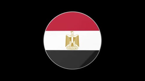 Modern 3D Spinning Egypt Flag Icon Animation