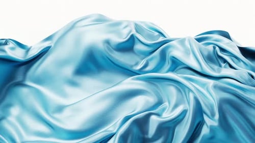 Elegant Flowing Blue Satin Fabric Abstract Background