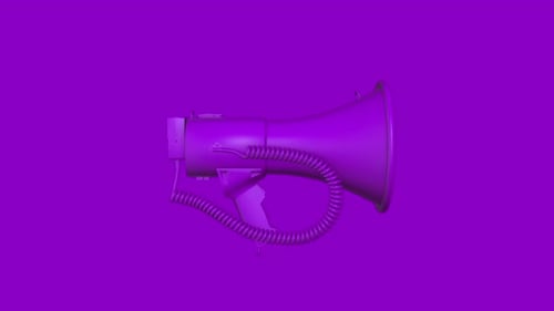 Monochromatic 3D Megaphone Rotating Loop Animation