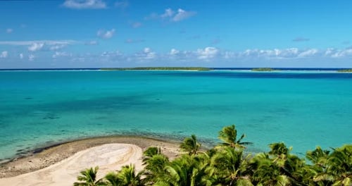 Aerial view of beautiful tropical island lagoon