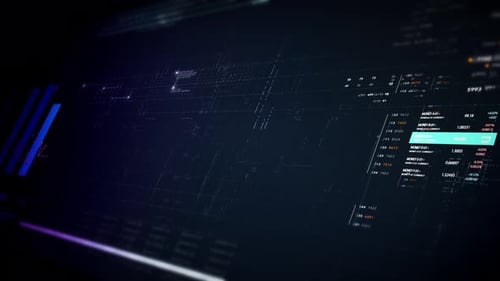Futuristic Animated Bar Graph and Data Visualization Background