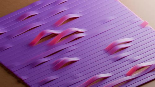 Fluid Wavy Purple Ribbons Abstract Motion Background