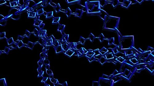 Blue Chain Black background motion Loop