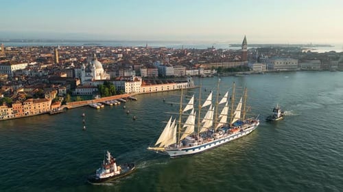 Venice Sunrise Skyline Aerial View Italy