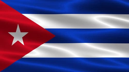 Realistic Waving Cuba Flag Loop Animation