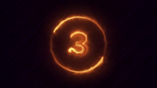 Neonlicht-Countdown 5 Sekunden