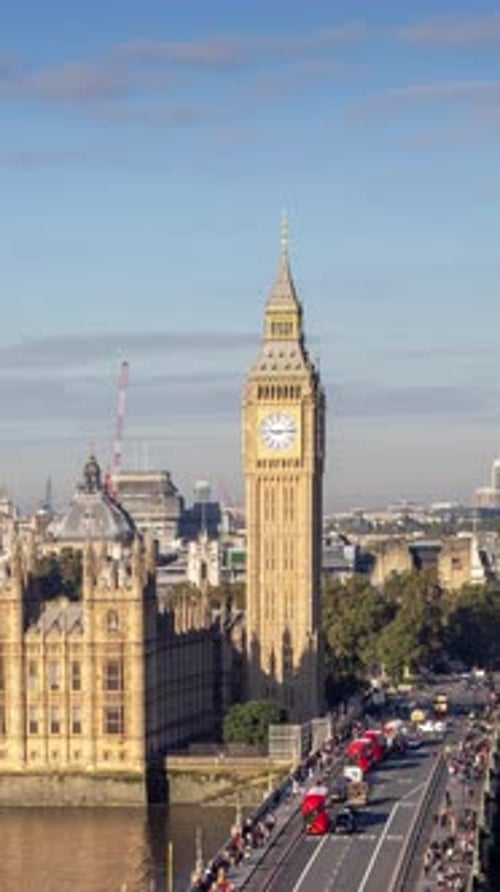 Big Ben Clock in London England in Vertical