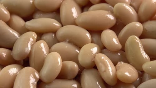 Delicious White Beans in Close Up Detail