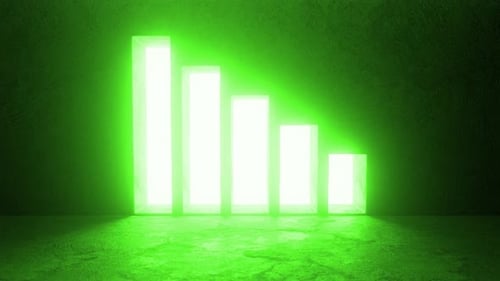 Bright green light coming from decreasing rectangular doors