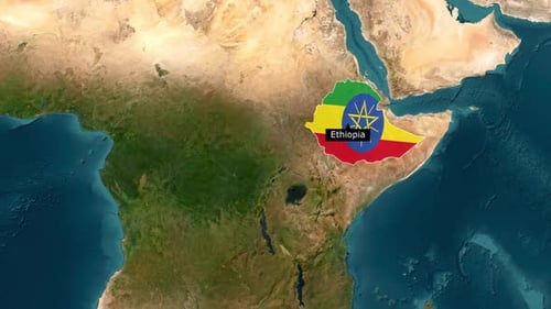 Ethiopia Flag Map Reveal Animation