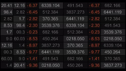 Modern Digital Data Grid Numbers Animation Loop