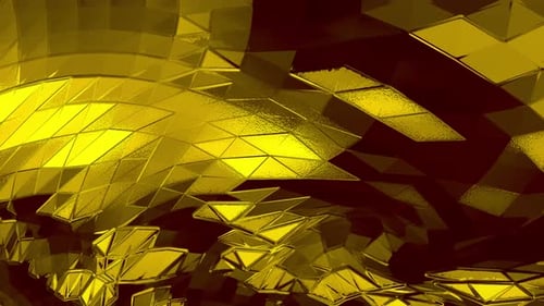 Dynamic Golden Polygonal Surface Abstract Animation