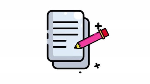 Pencil signing a contract icon with signature