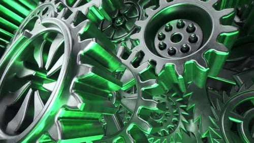 Gears 3D Mechanical Background 8