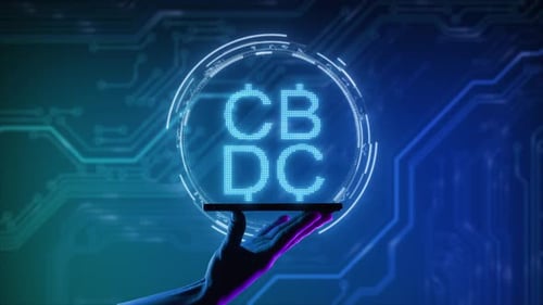 Concept de monnaie numérique de la Banque centrale CBDC Fond abstrait futuriste de haute technologie