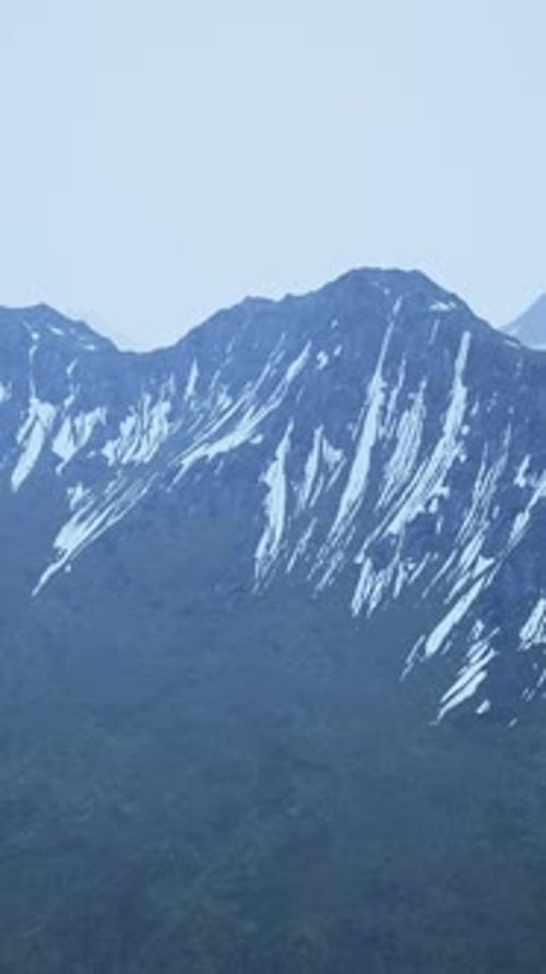 Mountains are Hidden in Low Clouds and Fog