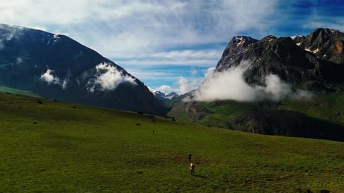 Trekking across a magnificent mountain landscape