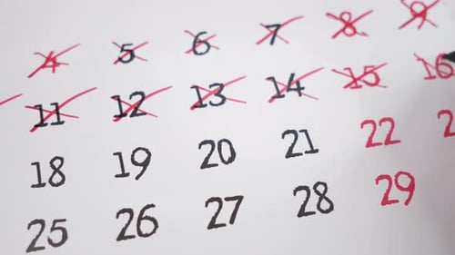 Marking off Dates on Calendar with Marker