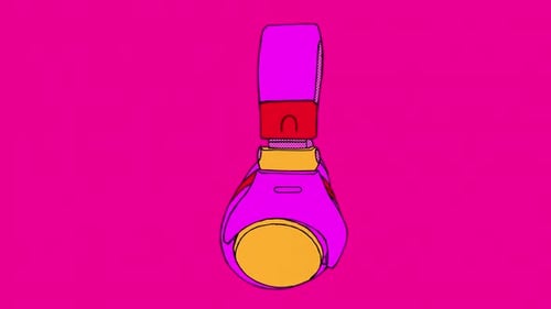 Animated Artistic Headphones Bouncing Motion
