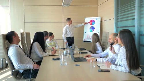 Group in a Corporate Meeting Listening to a Presentation