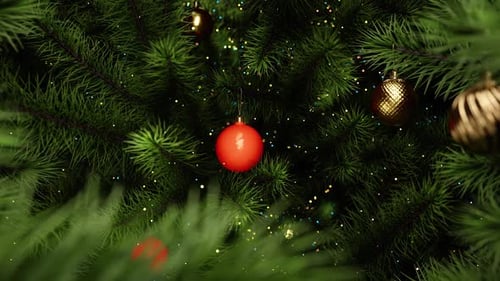 Camera movement on Christmas tree on background - 1080p resolution