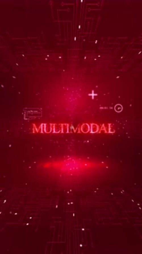 Palabras multimodales en AI sobre fondo digital