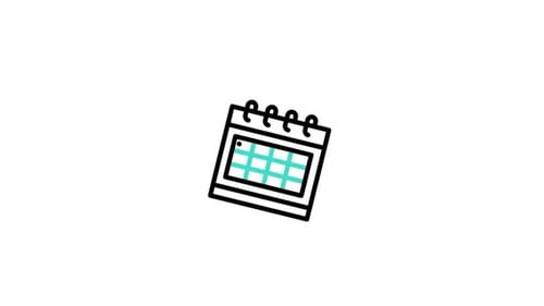 Flat Design Calendar Icon Animation with Hearts