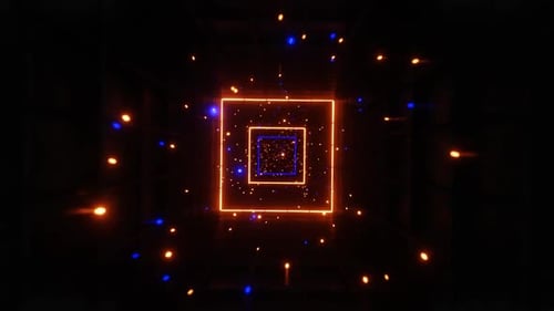 Tunnel Blue And Orange Rotation With Particle Loop