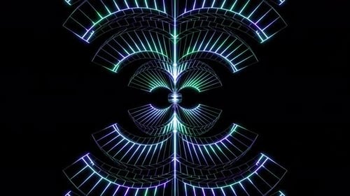 plantilla de fondo abstracto caleidoscopio de círculo infinito azul vj loop