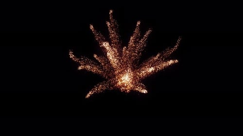 Exploding Particles Transition Reveal with Glowing Elements