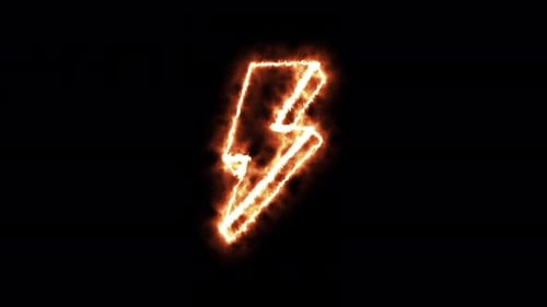 Animated Fiery Lightning Bolt Power Symbol