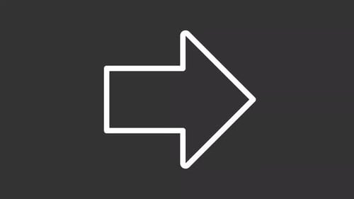 Animated linear right turn arrow icon