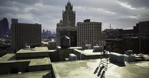 Horizonte urbano con arquitectura moderna y edificios históricos a la luz del día