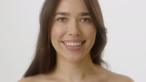 Woman Smiling Fashion Beauty Portrait Close Up