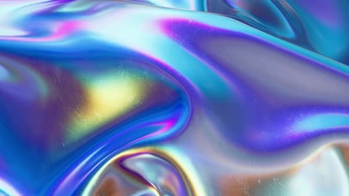 Abstract Iridescent Fluid Waves Background Loop