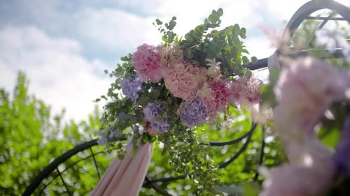 CloseUp of Fresh Fragrant Wedding Flower Decoration